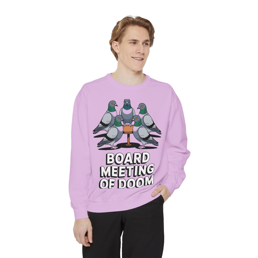Funny Pigeon Sweatshirt, Board Meeting Of Doom Crewneck, Office Humor Bird Gift, Funny Coworker Sweater
