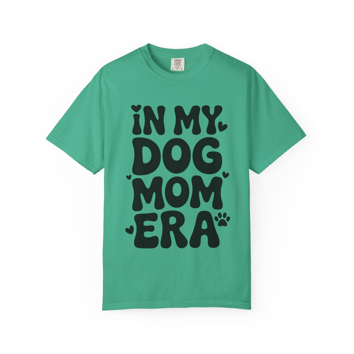 In My Dog Mom Era Shirt, Trendy Dog Mom T-Shirt, Funny Dog Lover Gift, Bold Typography Tee for Women, Cute Paw Print Heart Shirt