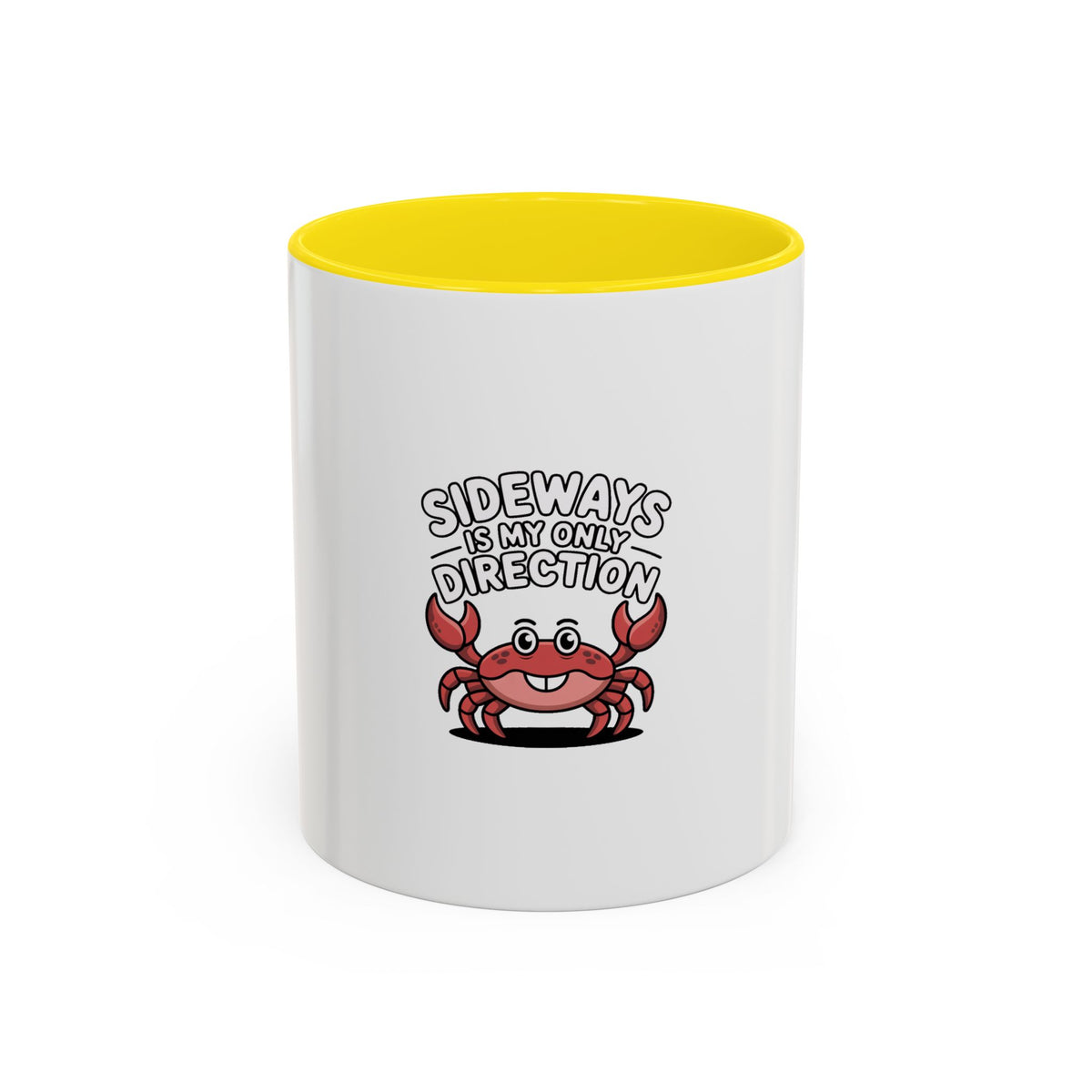 Funny Crab Mug, Sideways Is My Only Direction Coffee Mug, Cute Crab Lover Gift, Beach Ocean Animal Mug for Coffee Tea Lovers