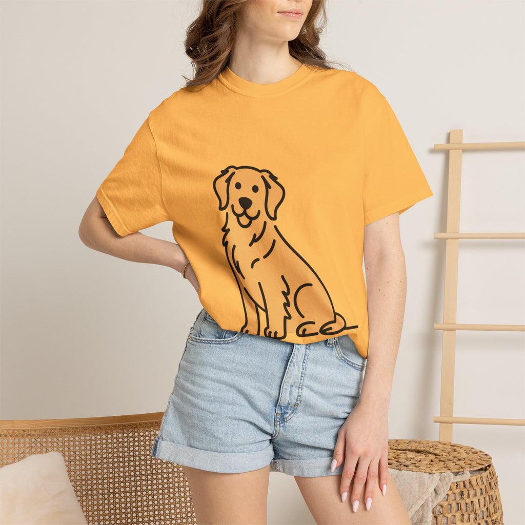 Golden Retriever Shirt, Minimalist Dog Silhouette T-Shirt, Cute Line Art Dog Lover Gift, Retriever Mom Dad Tee