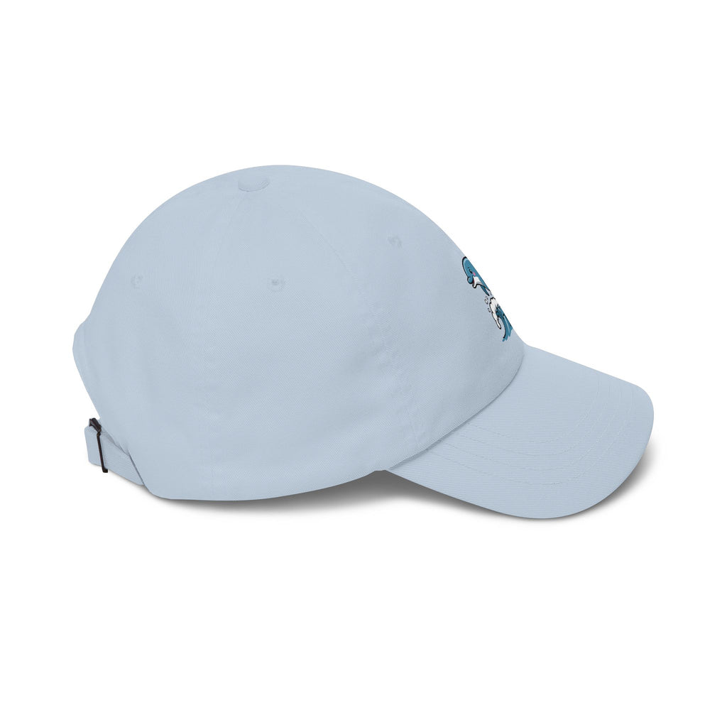 Dolphin Dad Hat, Cute Jumping Dolphin Cap, Ocean Wave Embroidered Hat, Beach Lover Gift, Unstructured 6-Panel Dad Cap