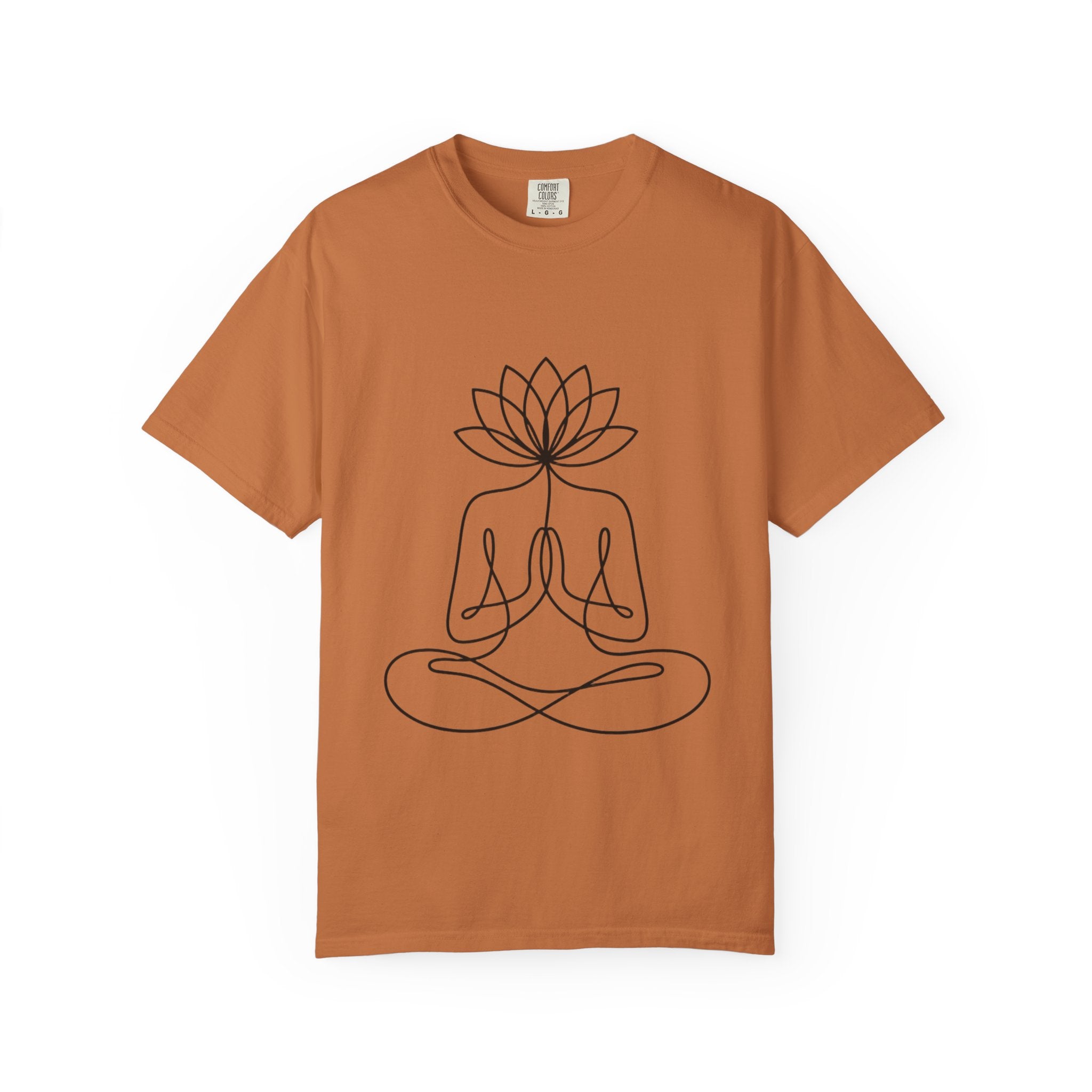 Lotus Flower Line Art Shirt, Minimalist Yoga T-Shirt, Breathe Meditation Tee, Continuous Line Lotus Tattoo Style Gift