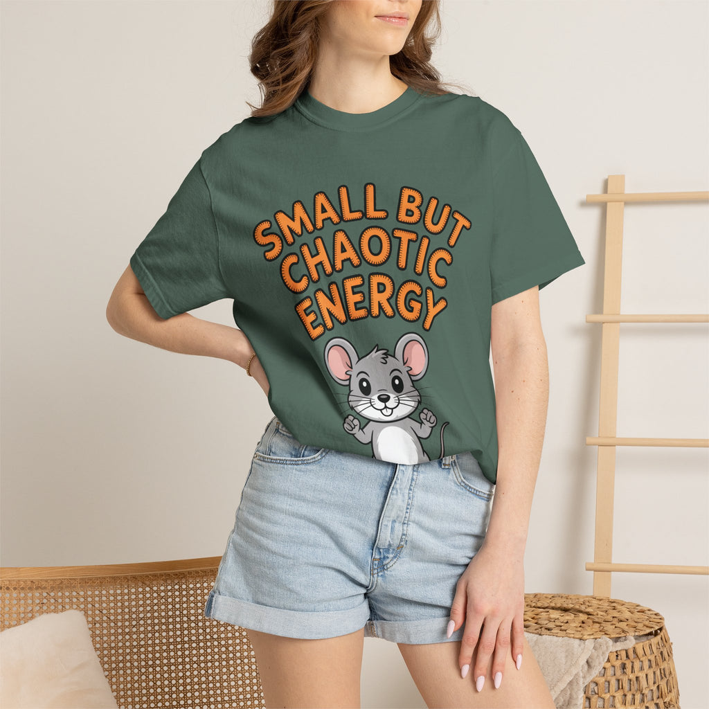 Small But Chaotic Energy Mouse Shirt, Funny Mouse T-Shirt, Cute Cartoon Animal Tee, Sarcastic Gift for Her