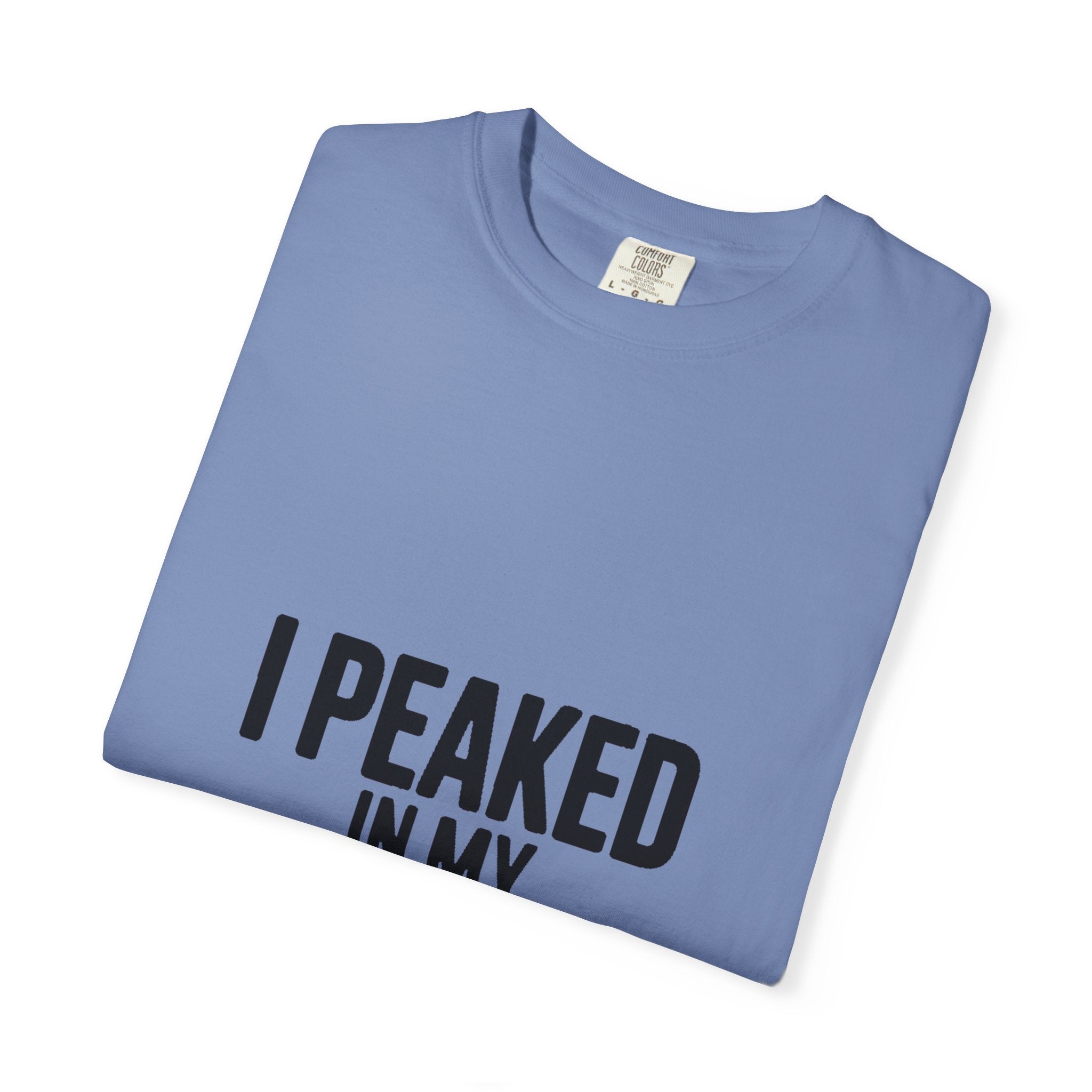 I Peaked In My Imagination Shirt, Funny Sarcastic T-Shirt, Bold Typography Tee, Daydreamer Gift, Minimalist Statement Shirt