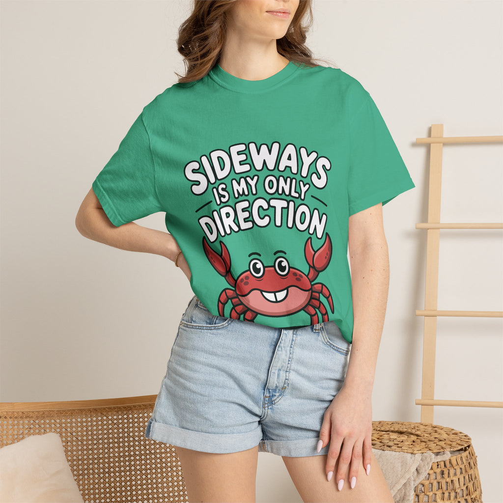 Funny Crab Shirt, Sideways Is My Only Direction T-Shirt, Cute Beach Crab Tee, Funny Ocean Animal Gift