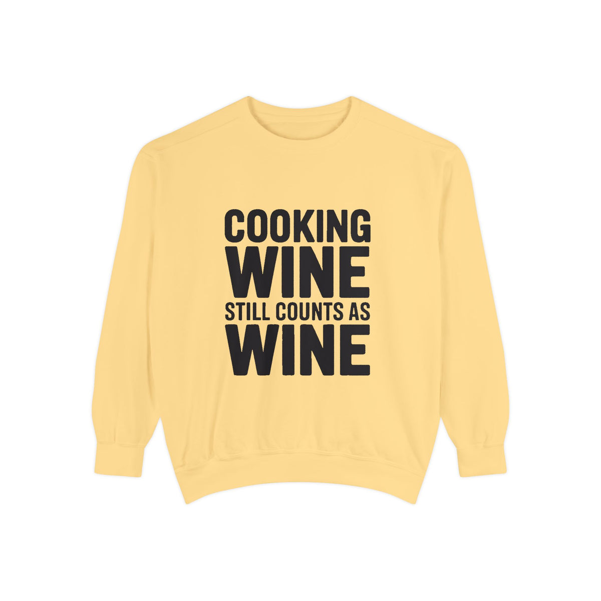 Cooking Wine Still Counts Sweatshirt, Funny Wine Lover Crewneck, Embroidered Kitchen Humor Sweatshirt, Gift for Wine Drinkers