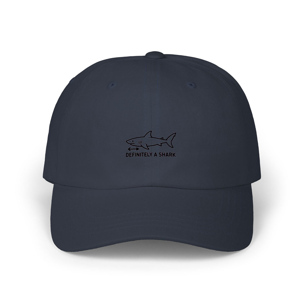 Definitely A Shark Diagram Dad Hat, Funny Deadpan Meme Cap, Sarcastic Shark Lover Gift, Embroidered Unstructured Baseball Cap