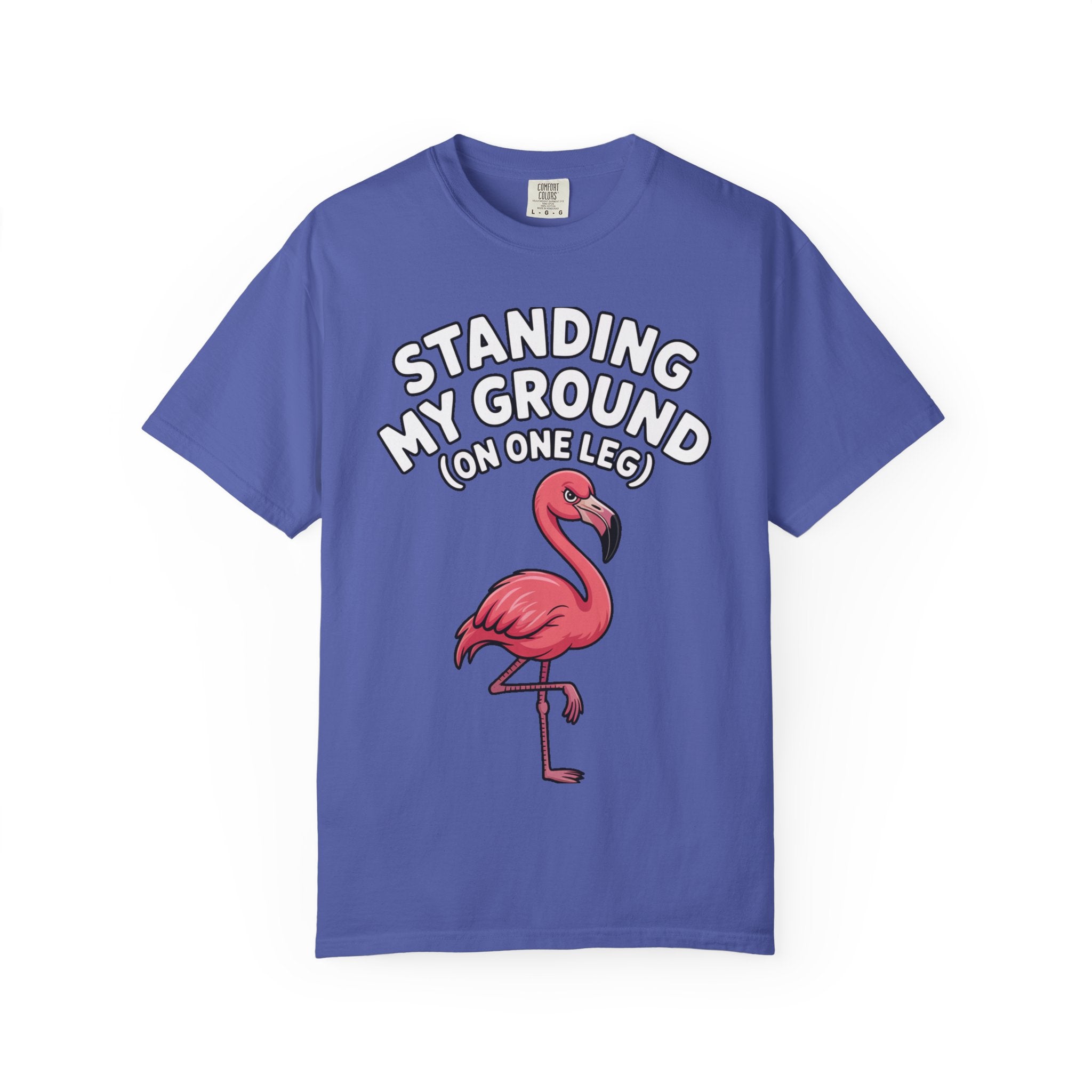 Standing My Ground Flamingo Shirt, Funny One Leg Flamingo T-Shirt, Sassy Bird Lover Gift, Cute Cartoon Flamingo Tee