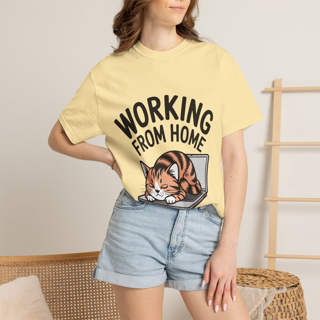 Working From Home Cat Shirt, Funny Cat Lover T-Shirt, Cute Cat Keyboard Tee, Remote Work Gift, WFH Cat Lover Graphic Shirt