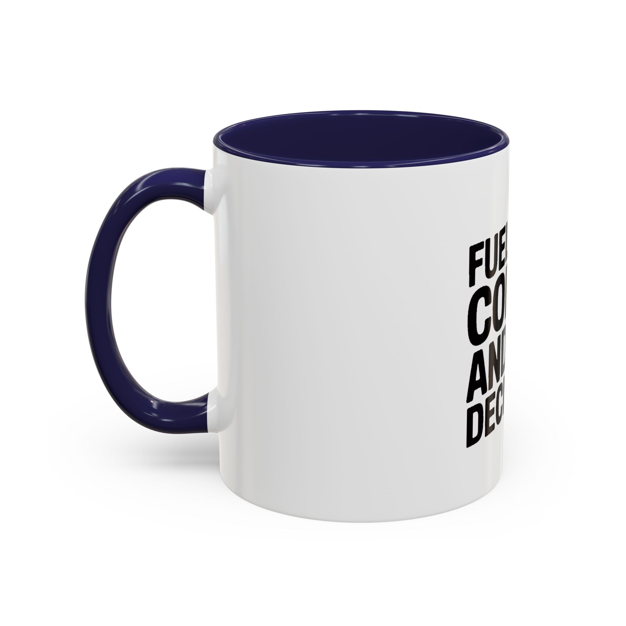 Fueled By Coffee And Bad Decisions Mug, Funny Sarcastic Coffee Cup, Bold Typography Mug, Coworker Gift, Sarcastic Coffee Lover Gift