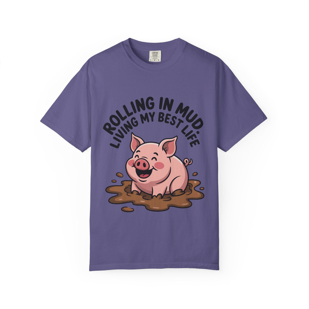 Living My Best Life Pig Shirt, Funny Pig Lover T-Shirt, Rolling In Mud Farm Animal Tee, Cute Pig Graphic Gift