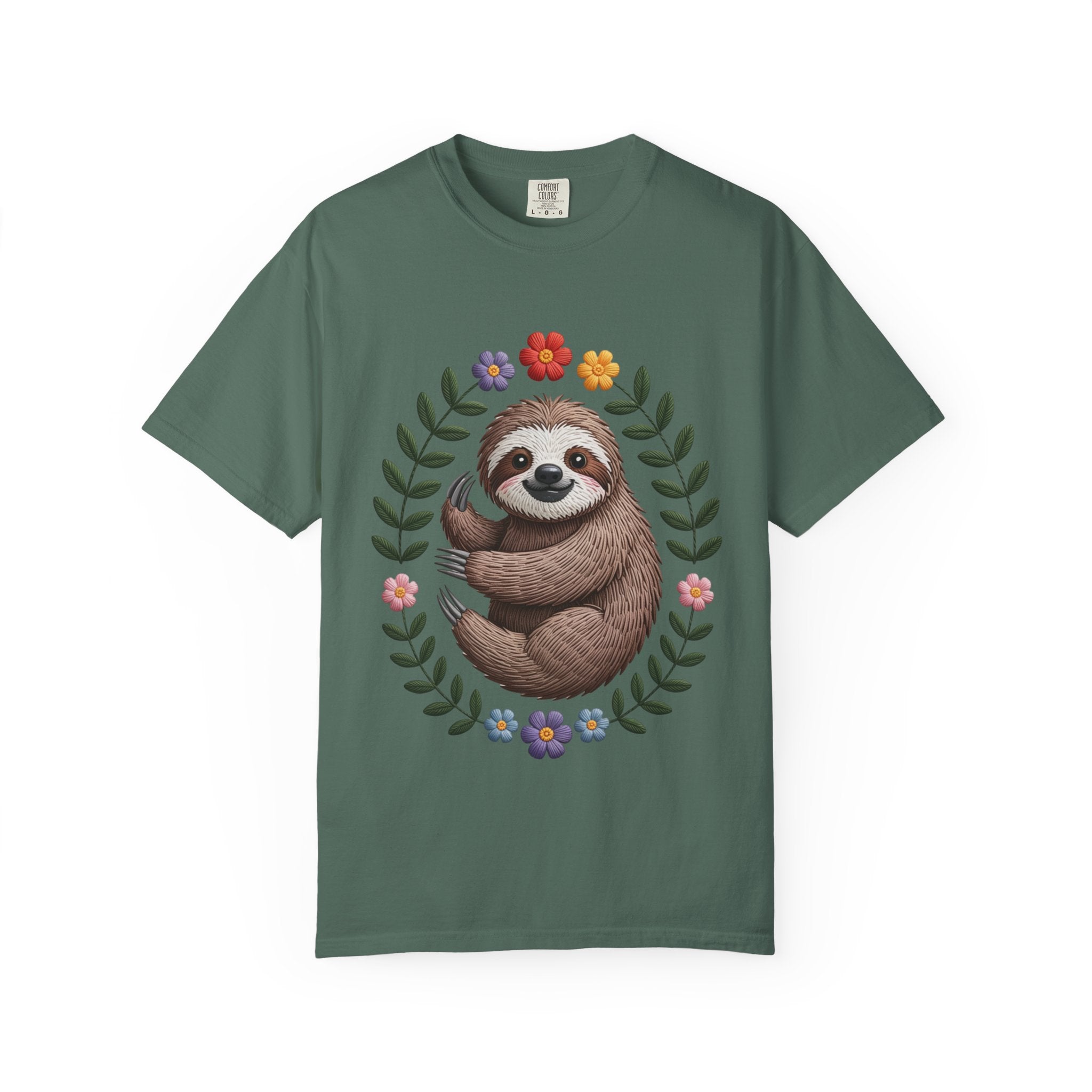 Floral Sloth T-Shirt