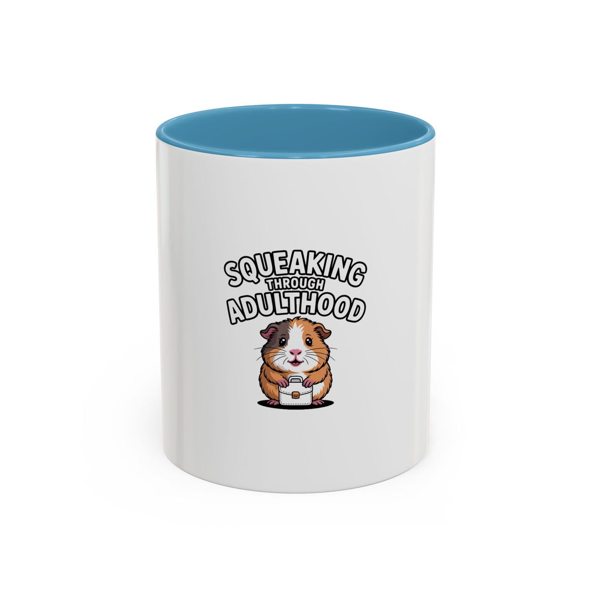 Guinea Pig Adulting Mug, Funny Squeaking Through Adulthood Coffee Cup, Cute Guinea Pig Gift for Coworker, Adulting Is Hard Mug