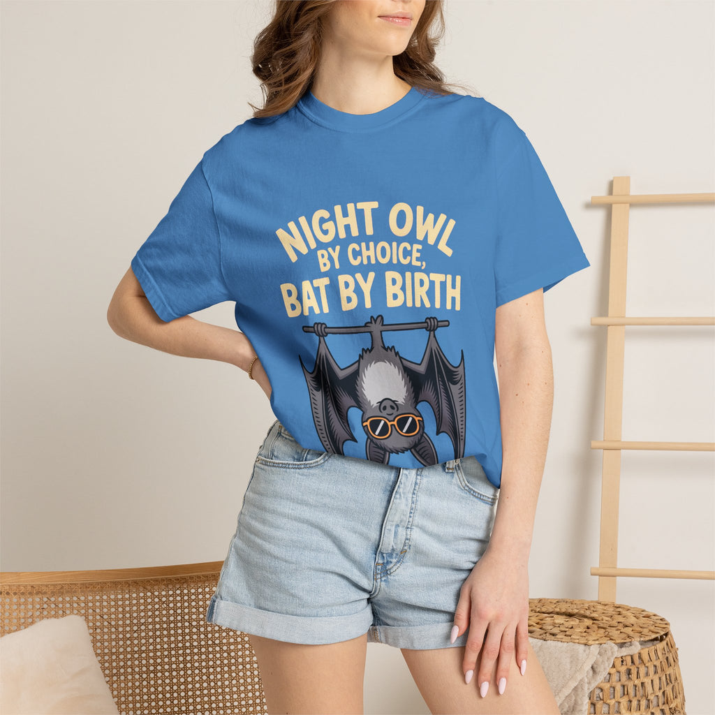 Night Owl By Choice Bat Shirt, Funny Bat T-Shirt, Cute Bat Wearing Sunglasses Tee, Halloween Gift for Night Owls