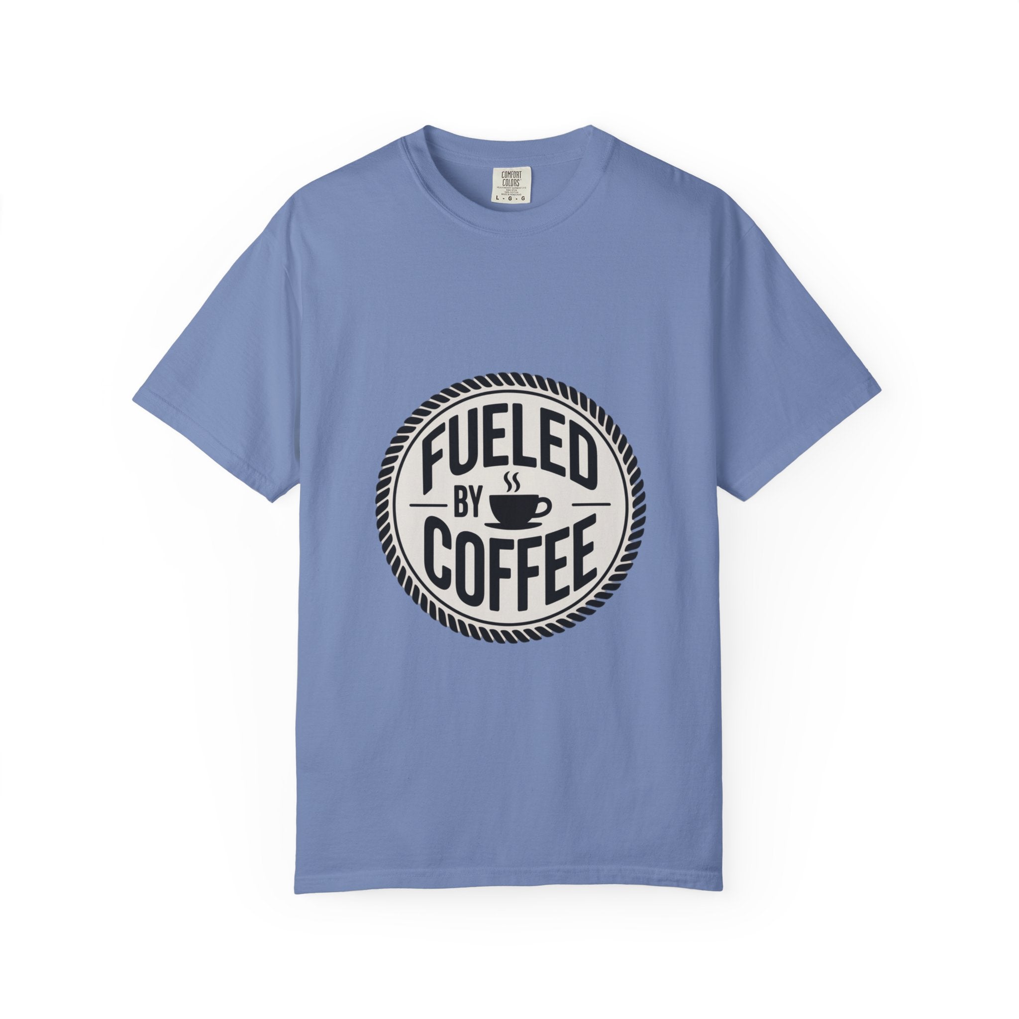 Fueled By Coffee Badge Shirt, Vintage Coffee Lover T-Shirt, Retro Coffee Stamp Logo Tee, Funny Coffee Addict Gift
