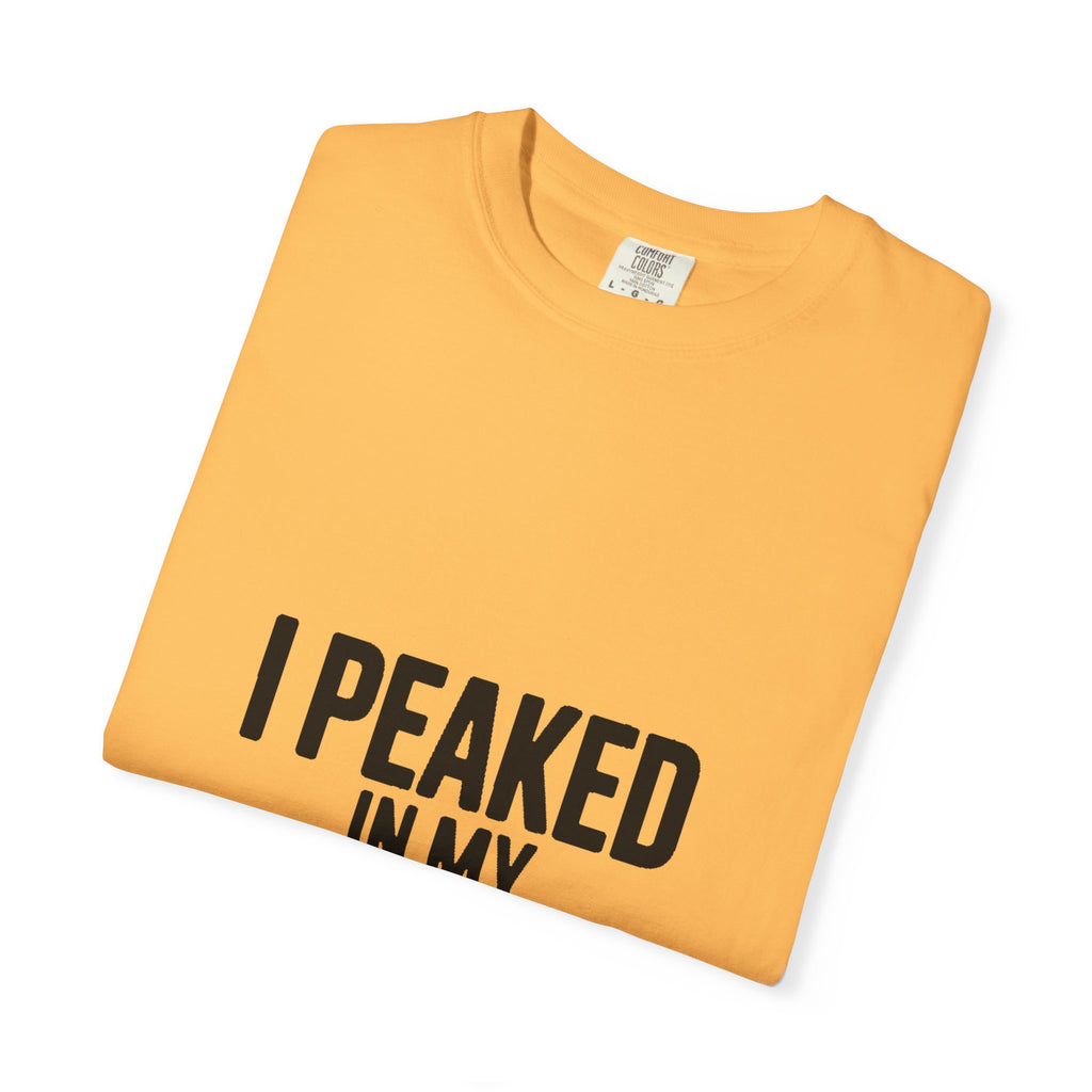 I Peaked In My Imagination Shirt, Funny Sarcastic T-Shirt, Bold Typography Tee, Daydreamer Gift, Minimalist Statement Shirt