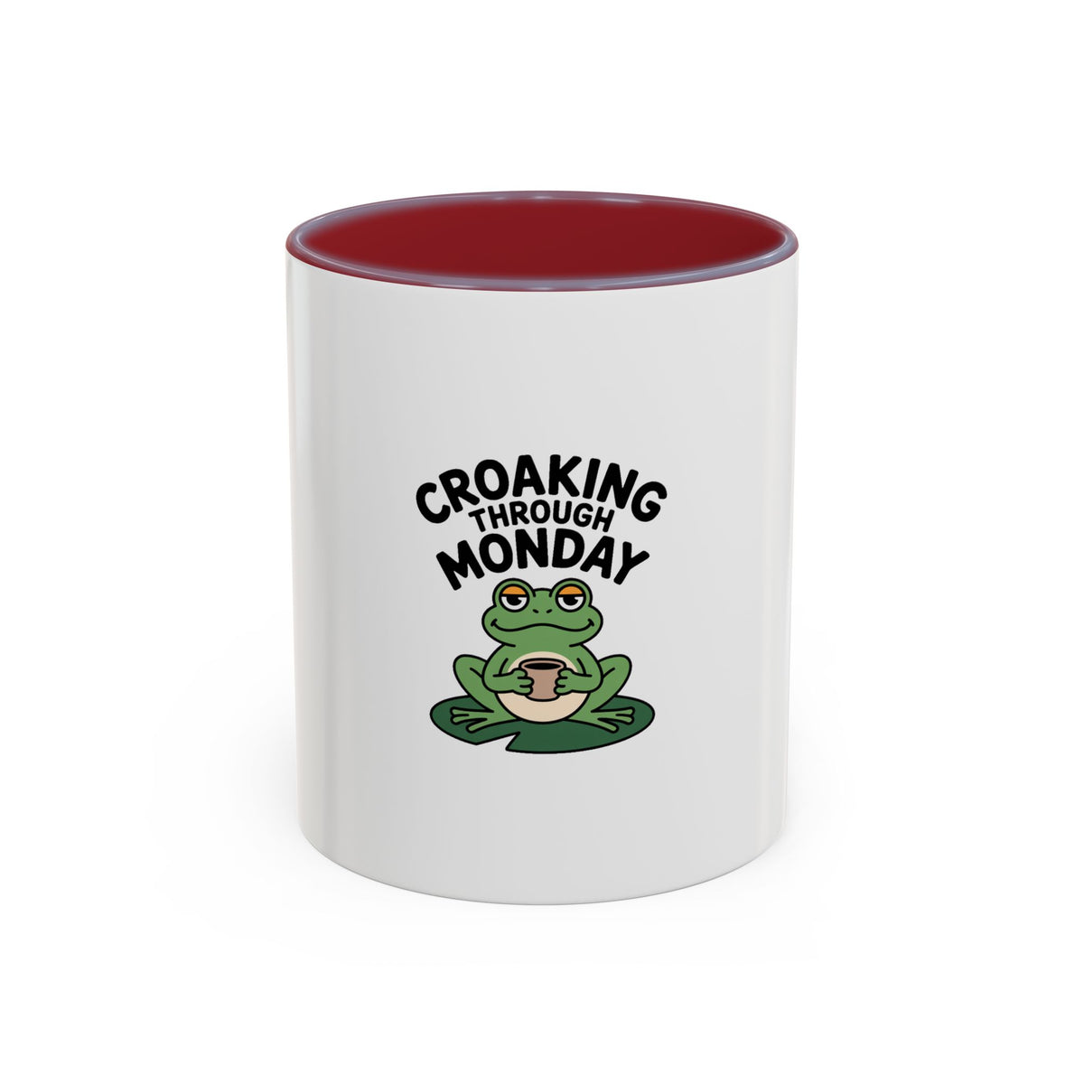 Croaking Through Monday Mug, Funny Frog Coffee Mug, Cute Tired Frog Cup, Monday Mood Mug, Frog Lover Gift, Coworker Gift Mug