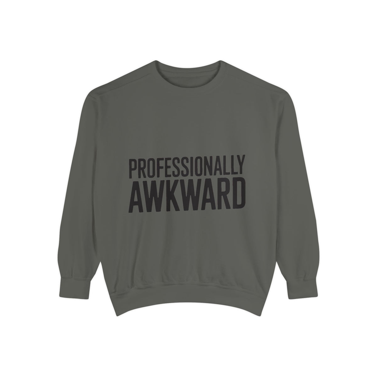 Professionally Awkward Sweatshirt, Funny Embroidered Crewneck, Minimalist Typography Sweatshirt, Sarcastic Coworker Gift