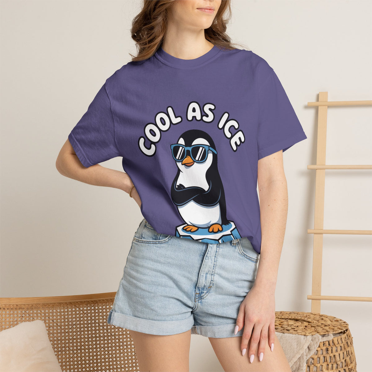 Cool As Ice Penguin Shirt, Funny Sunglasses Penguin T-Shirt, Cute Winter Animal Tee, Ice Block Bird Lover Gift