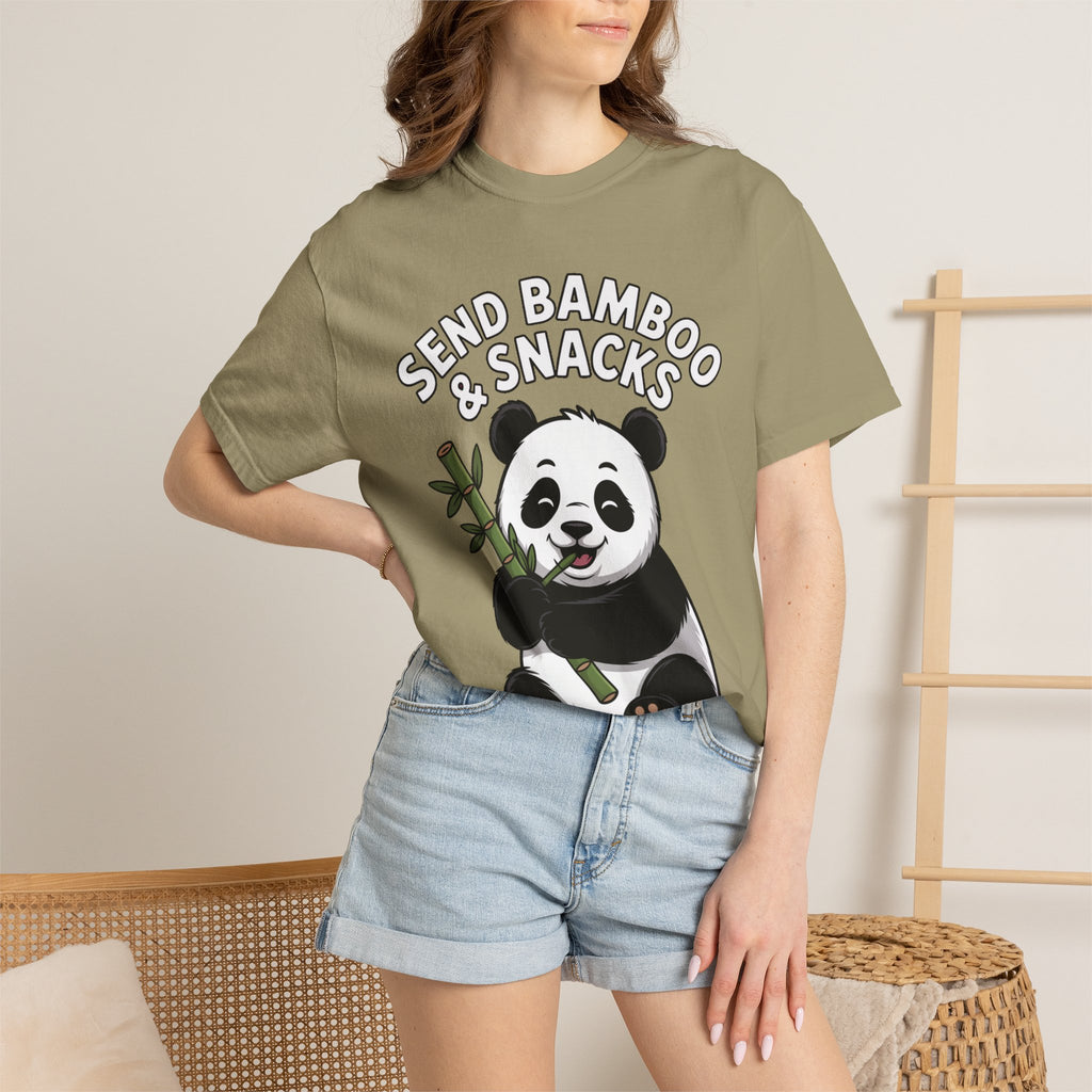 Send Bamboo Panda Shirt, Funny Panda T-Shirt, Cute Bamboo Snacks Tee, Panda Lover Gift, Cartoon Panda Graphic Shirt