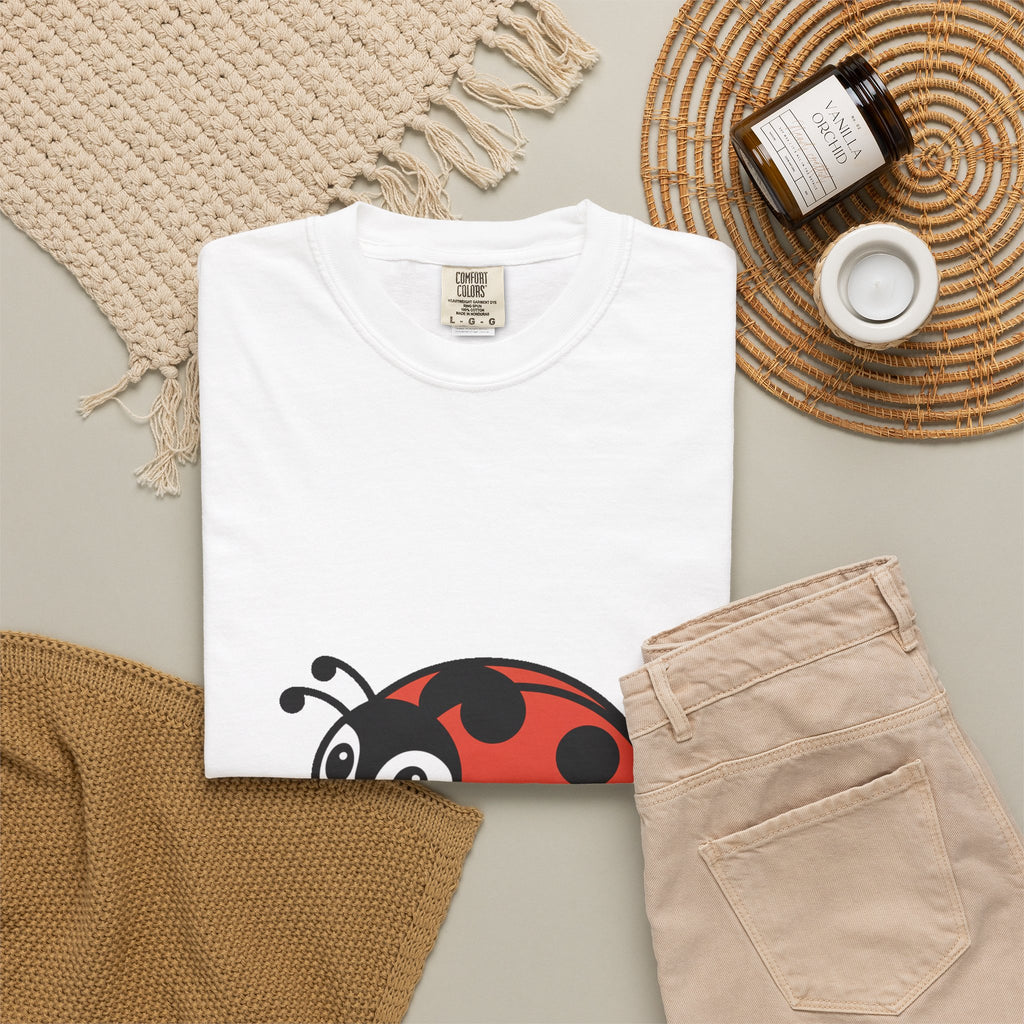 Cute Ladybug T-Shirt, Ladybug On A Leaf Shirt, Garden Bug Lover Gift, Nature Insect Graphic Tee, Kids Ladybug Shirt