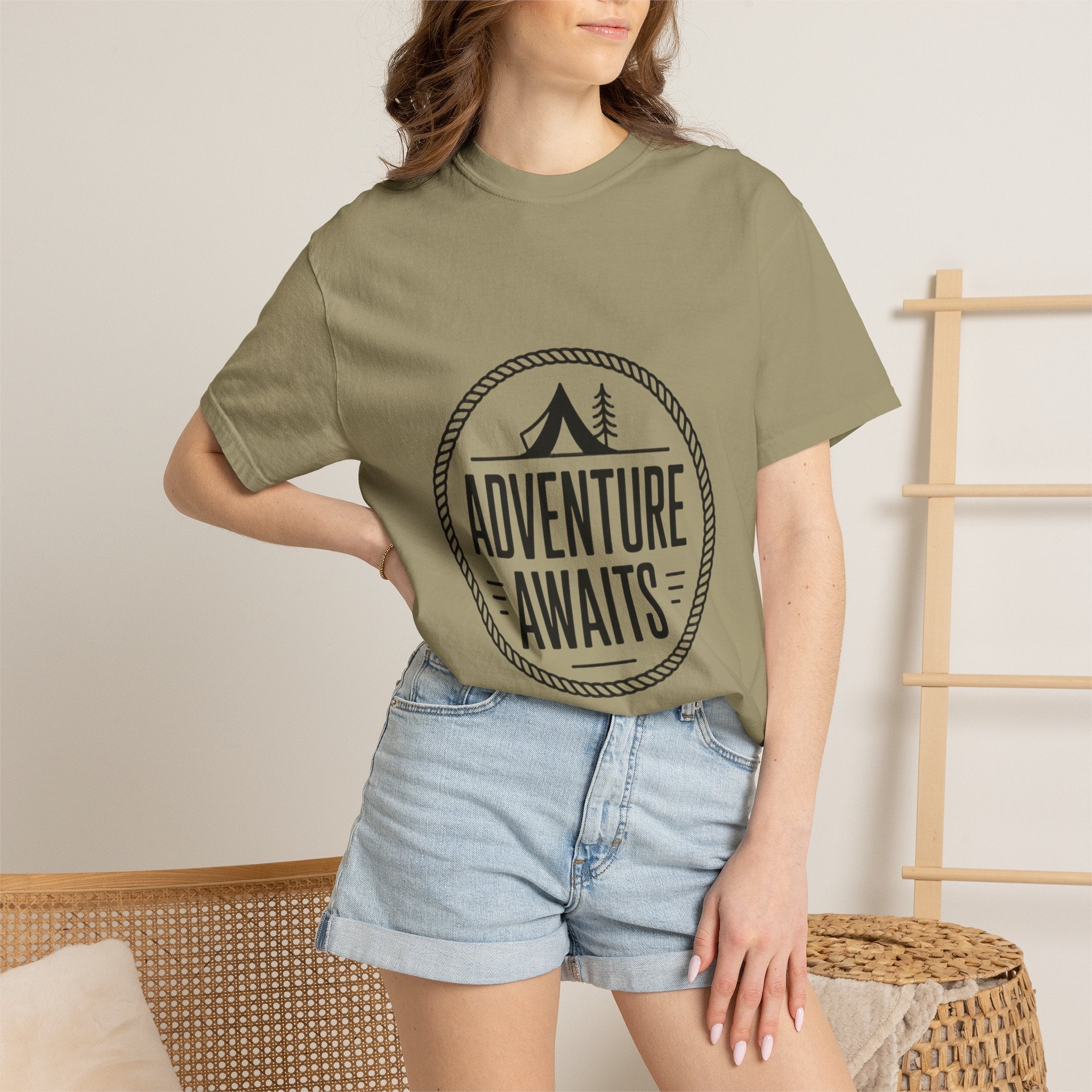 Adventure Awaits Camp Badge Shirt, Vintage Camping T-Shirt, Outdoor Lover Gift, Retro Hiking Tee, Pine Tree Nature Shirt