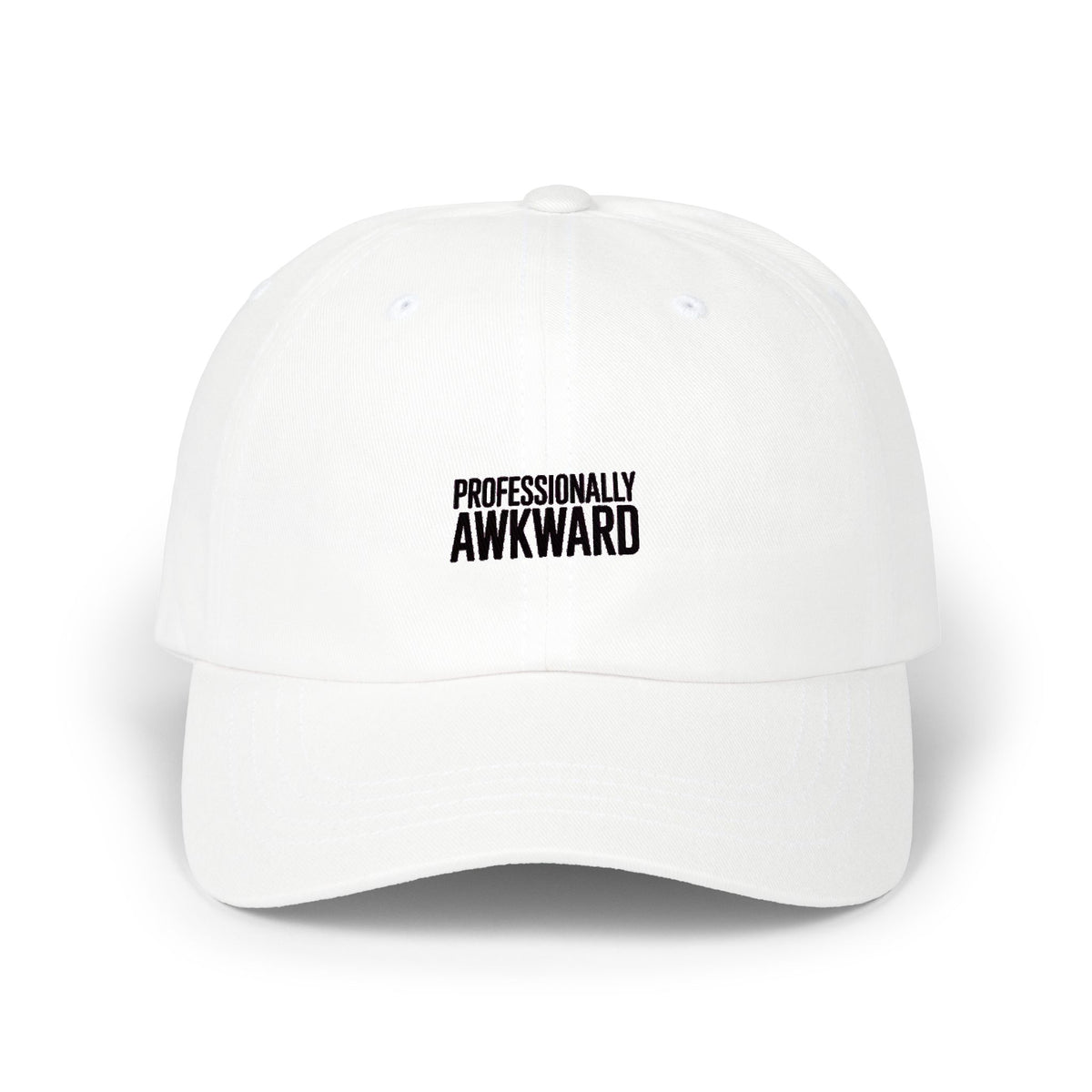 Professionally Awkward Dad Hat, Funny Embroidered Baseball Cap, Sarcastic Office Gift, Introvert Humor Hat, Unisex Dad Cap