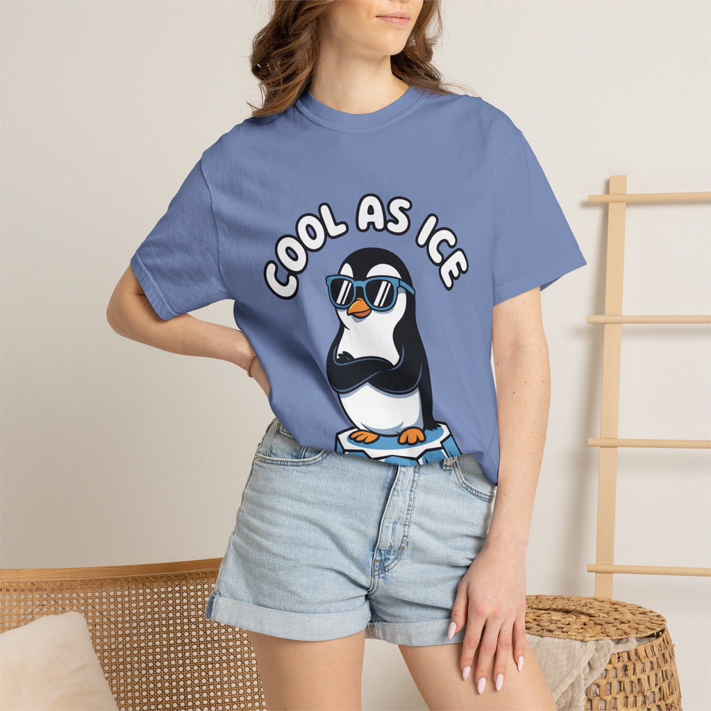 Cool As Ice Penguin Shirt, Funny Sunglasses Penguin T-Shirt, Cute Winter Animal Tee, Ice Block Bird Lover Gift