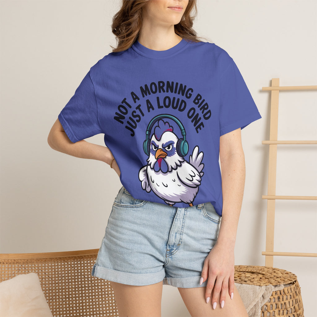 Not A Morning Bird Chicken Shirt, Funny Grumpy Chicken T-Shirt, Sarcastic Bird Lover Gift, Loud Chicken Graphic Tee