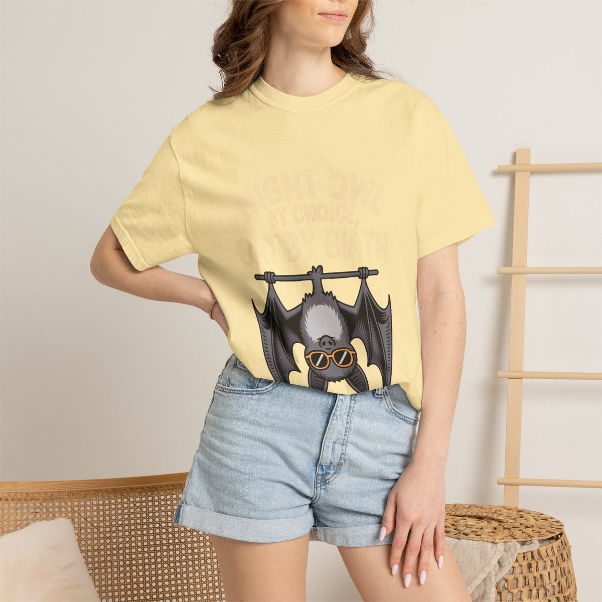 Night Owl By Choice Bat Shirt, Funny Bat T-Shirt, Cute Bat Wearing Sunglasses Tee, Halloween Gift for Night Owls