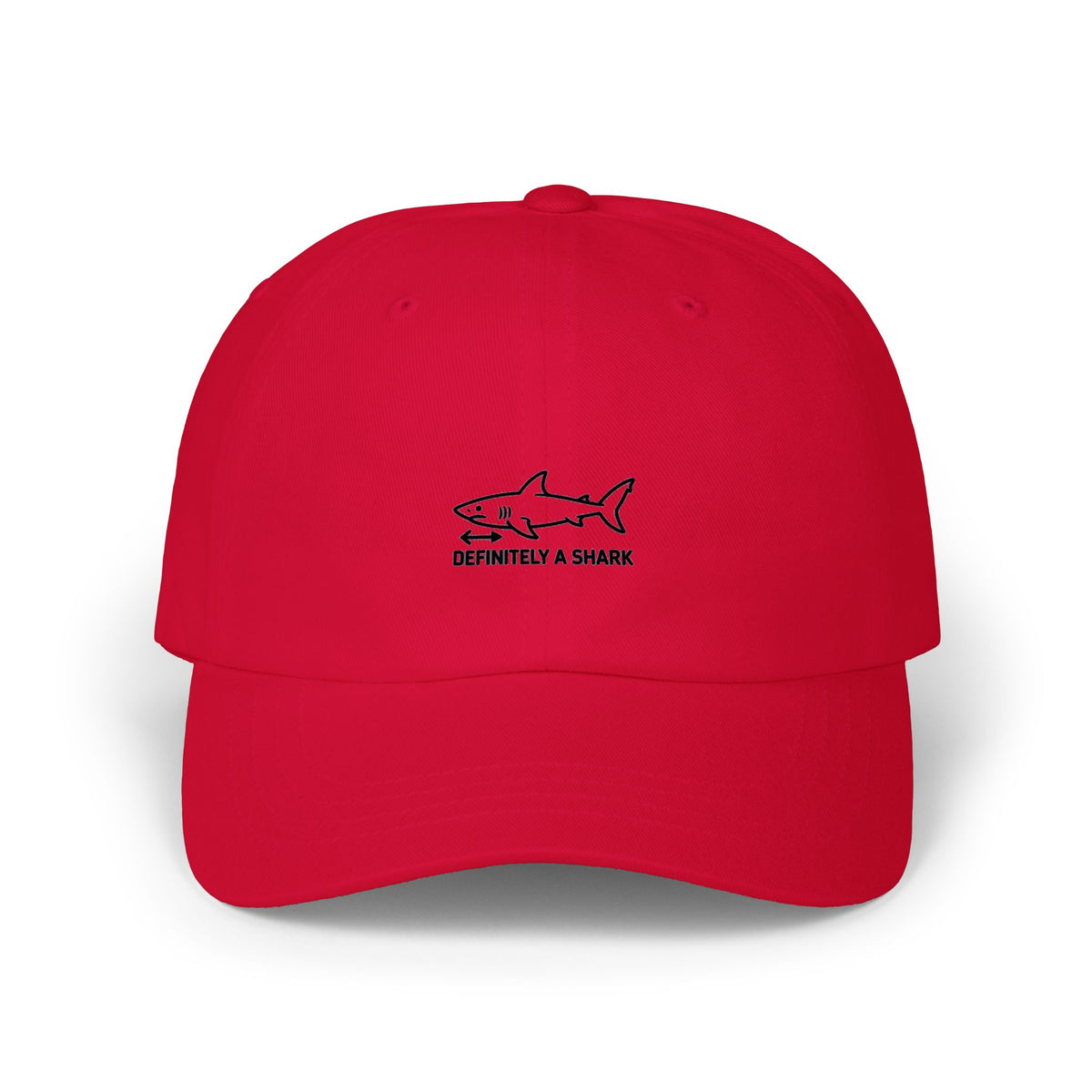 Definitely A Shark Diagram Dad Hat, Funny Deadpan Meme Cap, Sarcastic Shark Lover Gift, Embroidered Unstructured Baseball Cap