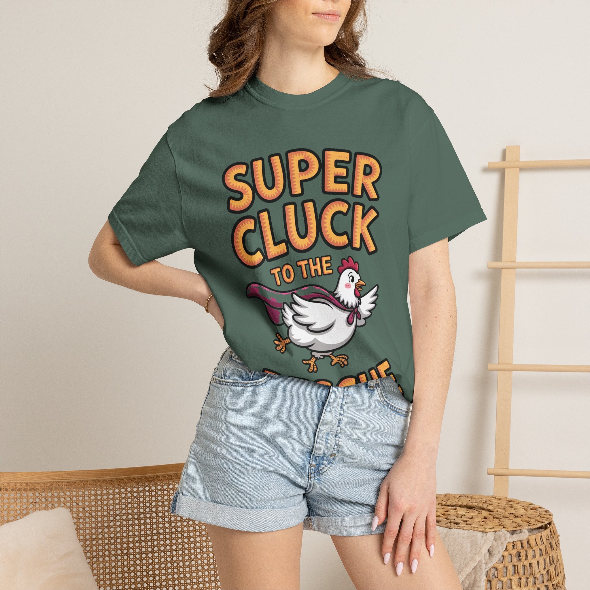 Funny Chicken Superhero Shirt, Super Cluck To The Rescue T-Shirt, Cute Cartoon Chicken Tee, Farm Animal Lover Gift
