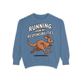 Running From My Responsibilities Sweatshirt, Funny Kangaroo Crewneck, Adulting Humor Gift, Cute Cartoon Animal Sweatshirt