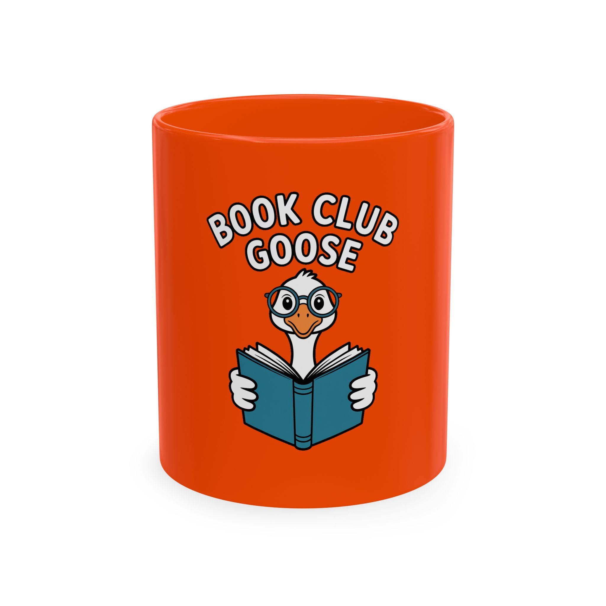 Book Club Goose Mug, Funny Reading Goose Coffee Cup, Bookworm Gift, Cute Bird Lover Mug, Librarian Gift Mug