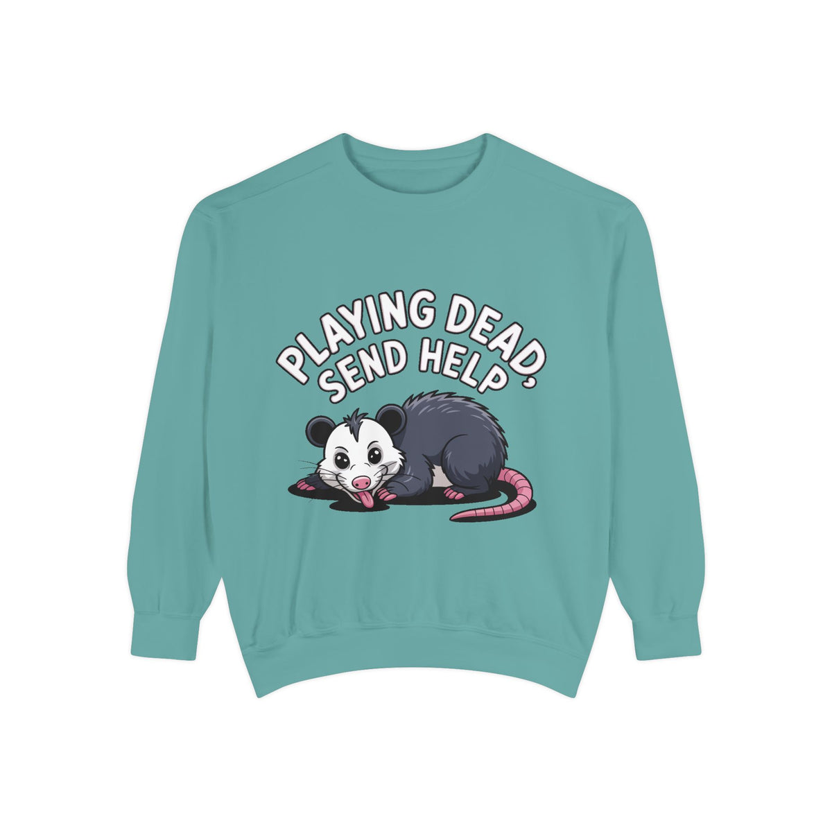 Funny Opossum Sweatshirt, Playing Dead Send Help Crewneck, Cute Possum Lover Gift, Funny Animal Sweatshirt for Introverts