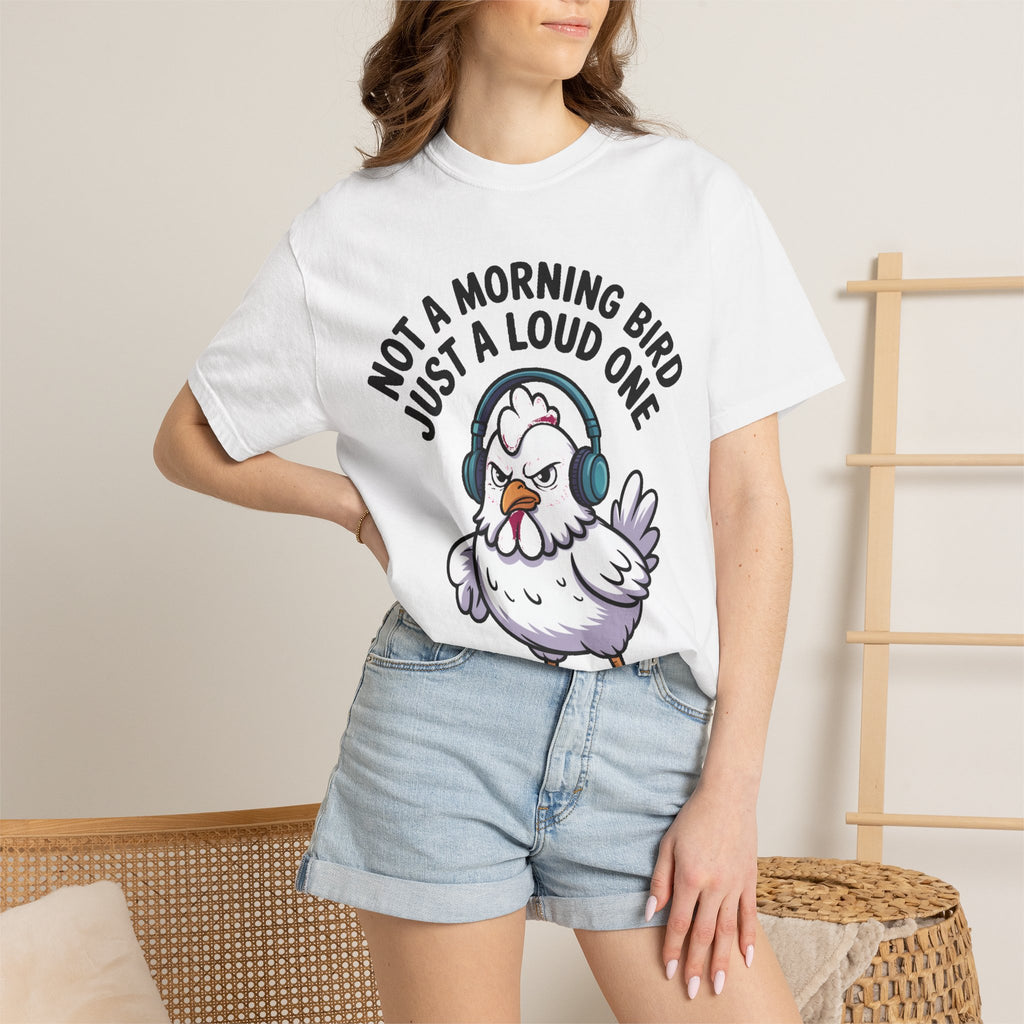 Not A Morning Bird Chicken Shirt, Funny Grumpy Chicken T-Shirt, Sarcastic Bird Lover Gift, Loud Chicken Graphic Tee