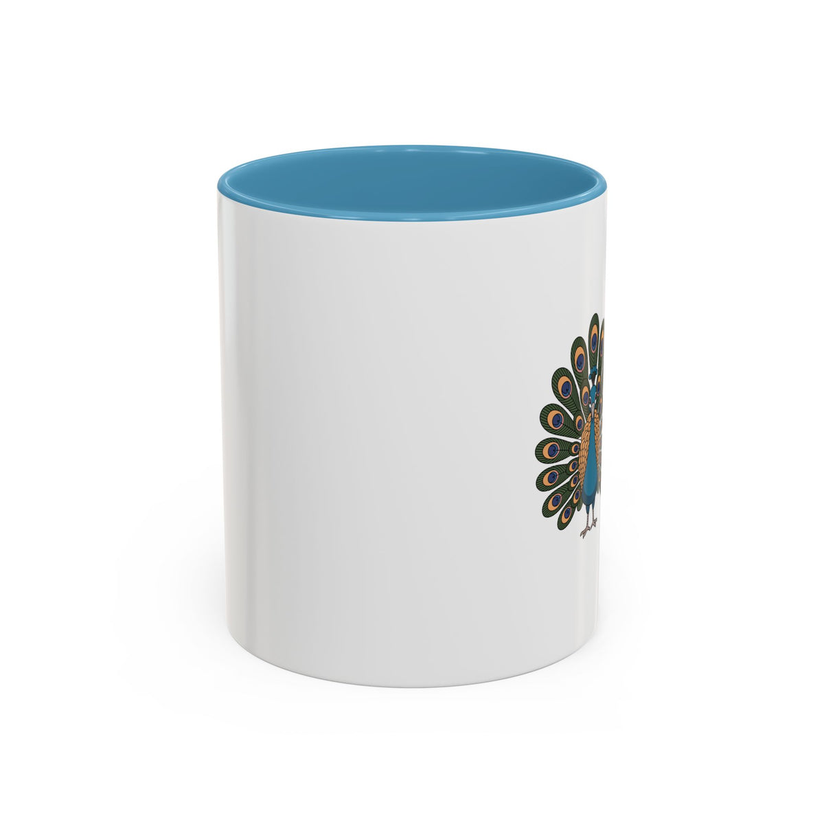 Cute Peacock Mug, Fanned Feather Peacock Coffee Cup, Bird Lover Gift, Cartoon Peacock Ceramic Mug, Colorful Feather Pattern Mug