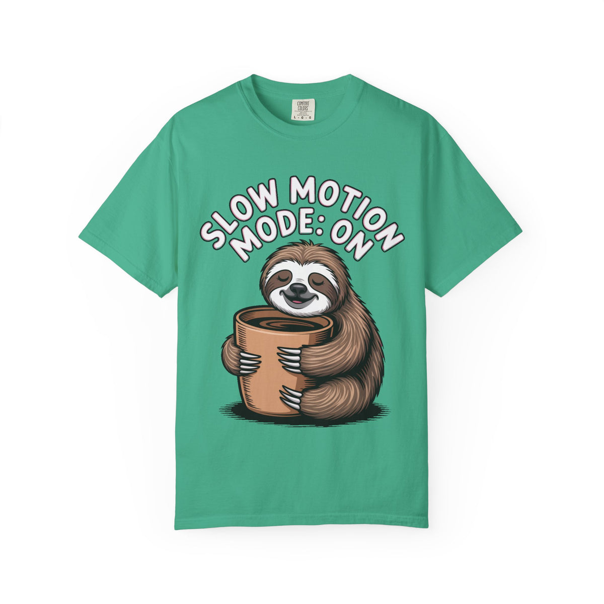 Slow Motion Sloth Shirt, Funny Coffee Lover T-Shirt, Cute Sloth Hugging Coffee Cup Tee, Sleepy Sloth Gift for Coffee Addict