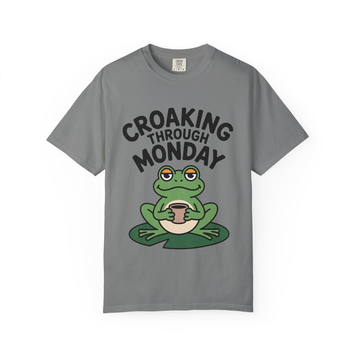 Croaking Through Monday Shirt, Funny Frog Coffee T-Shirt, Cute Frog Lover Gift, Monday Mood Tee, Sarcastic Frog Shirt