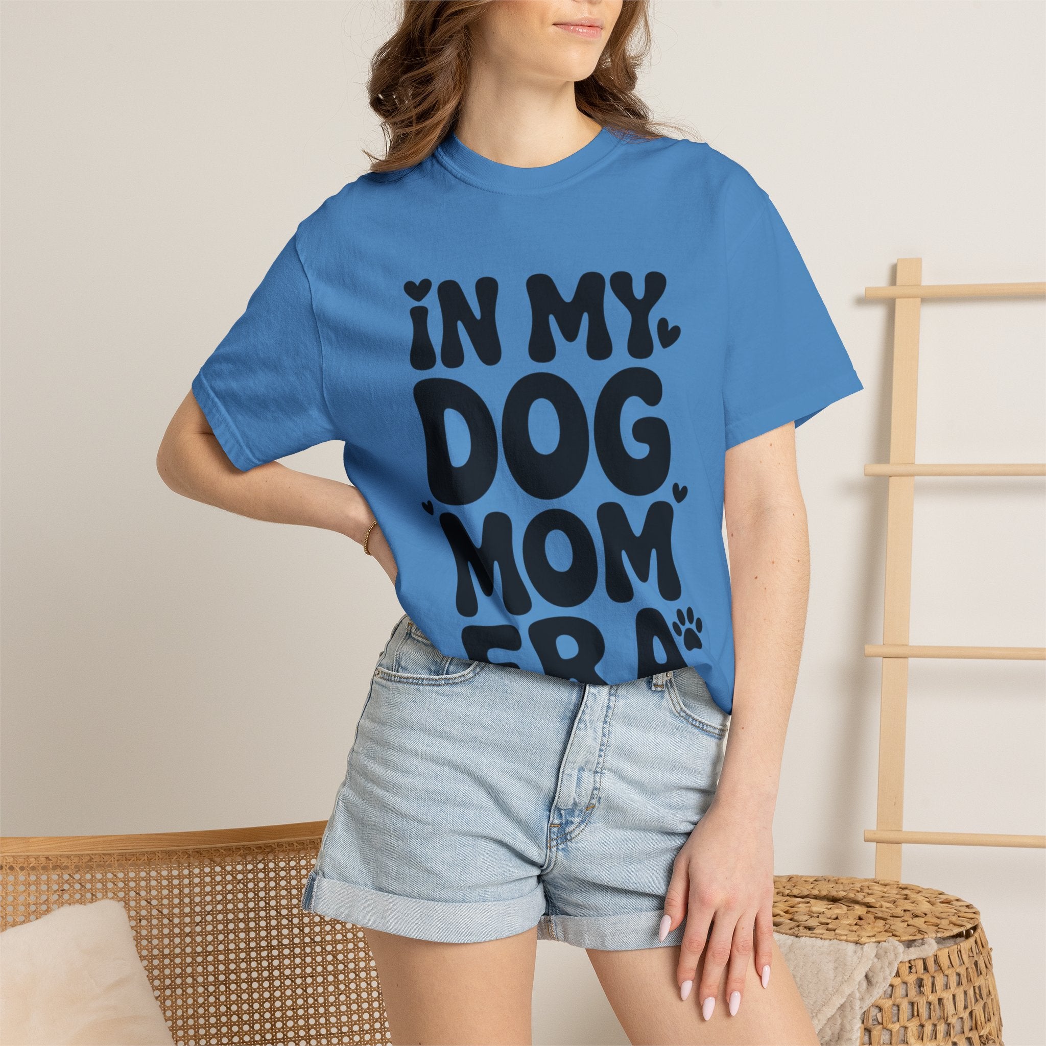 In My Dog Mom Era Shirt, Trendy Dog Mom T-Shirt, Funny Dog Lover Gift, Bold Typography Tee for Women, Cute Paw Print Heart Shirt