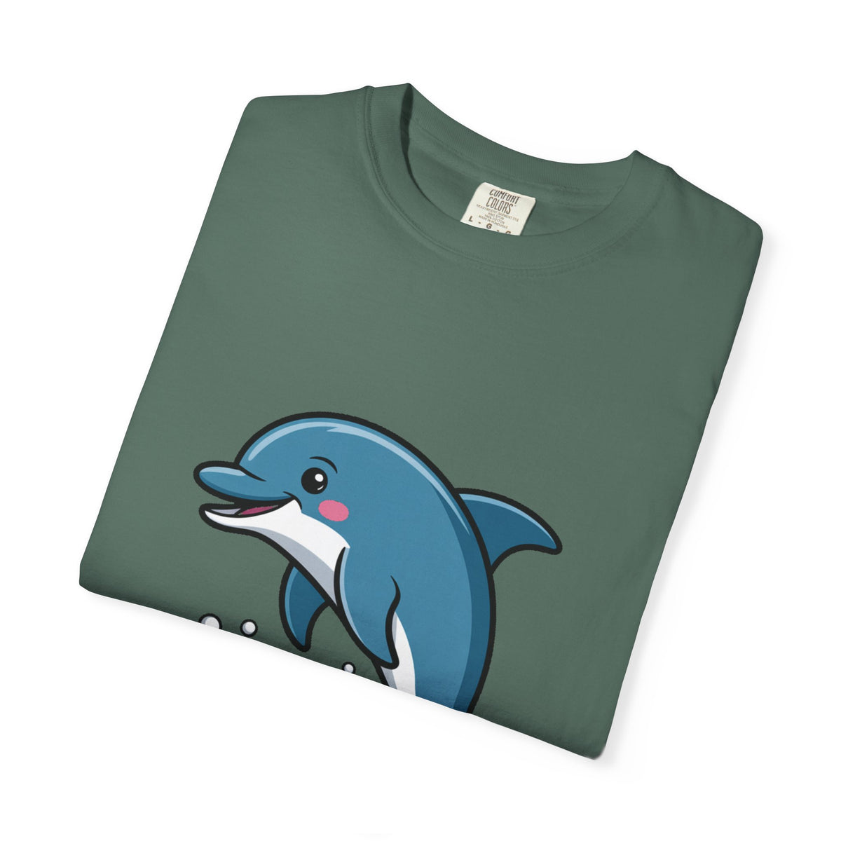 Cute Dolphin T-Shirt, Jumping Wave Dolphin Shirt, Ocean Lover Gift, Garment Dyed Unisex Tee, Beach Vacation Shirt