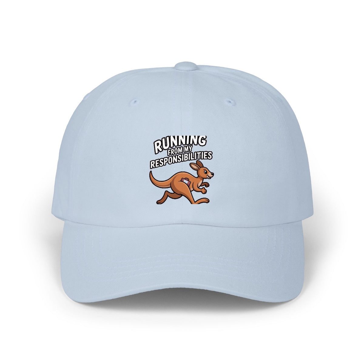 Running From My Responsibilities Dad Hat, Funny Kangaroo Cap, Cute Cartoon Animal Embroidered Hat, Funny Adulting Gift Cap