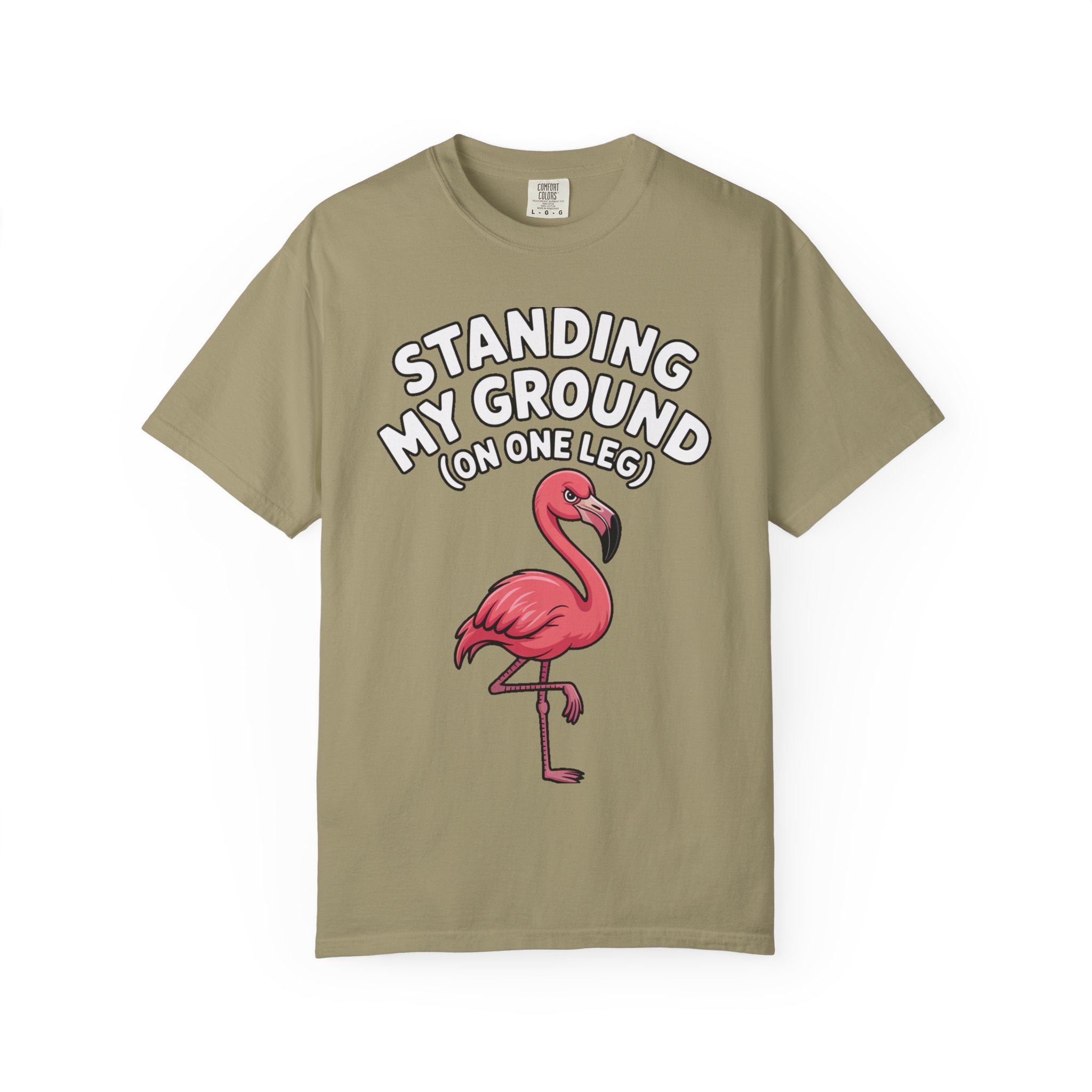 Standing My Ground Flamingo Shirt, Funny One Leg Flamingo T-Shirt, Sassy Bird Lover Gift, Cute Cartoon Flamingo Tee