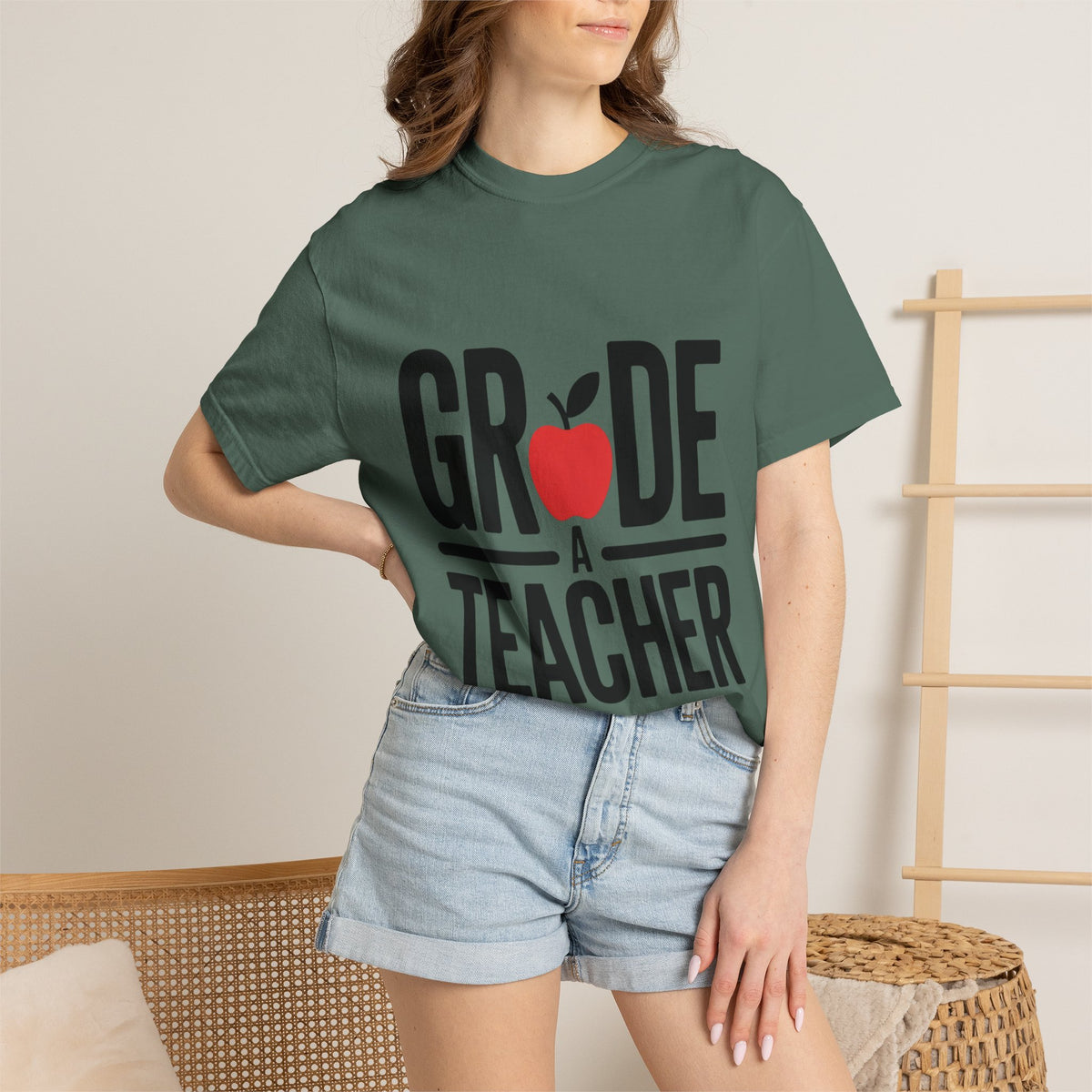 Grade A Teacher Shirt, Funny Apple Teacher T-Shirt, Cute Teacher Appreciation Gift, Back to School Tee for Teacher