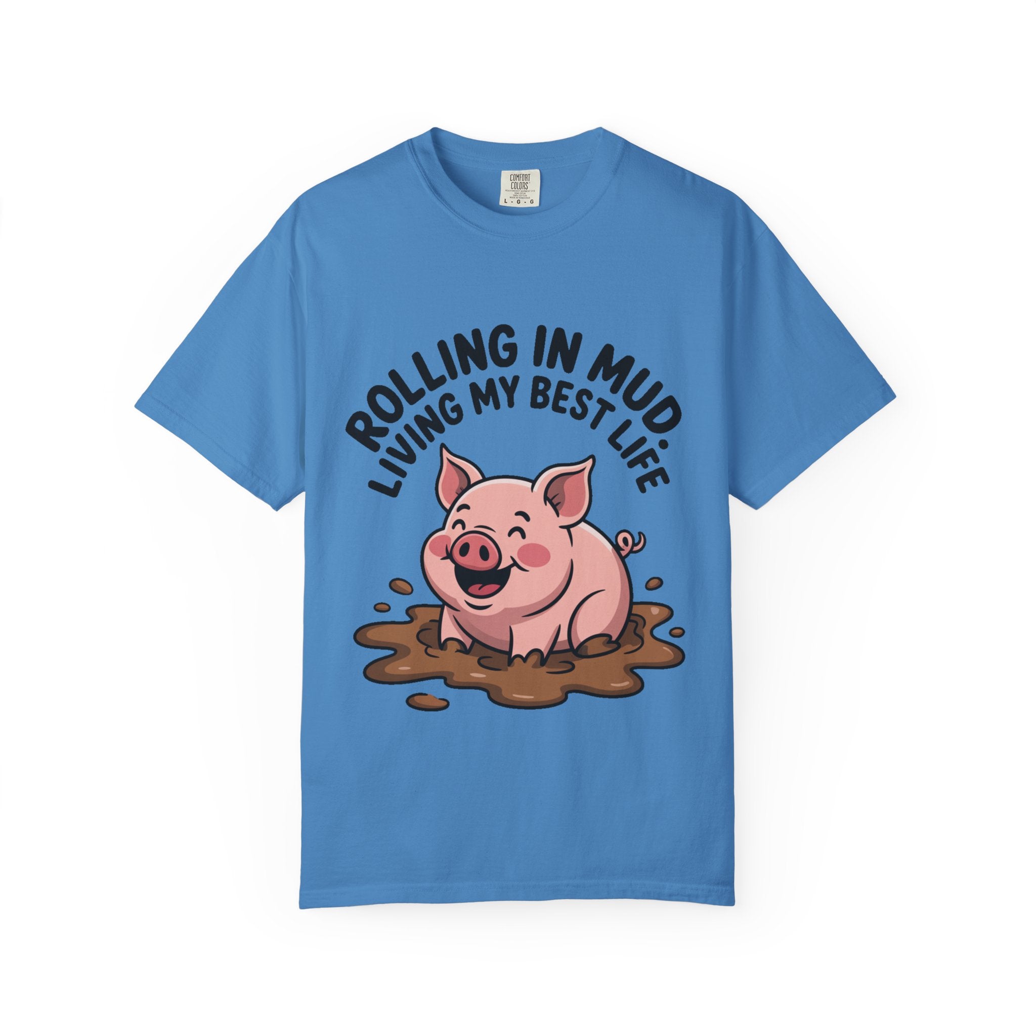 Living My Best Life Pig Shirt, Funny Pig Lover T-Shirt, Rolling In Mud Farm Animal Tee, Cute Pig Graphic Gift