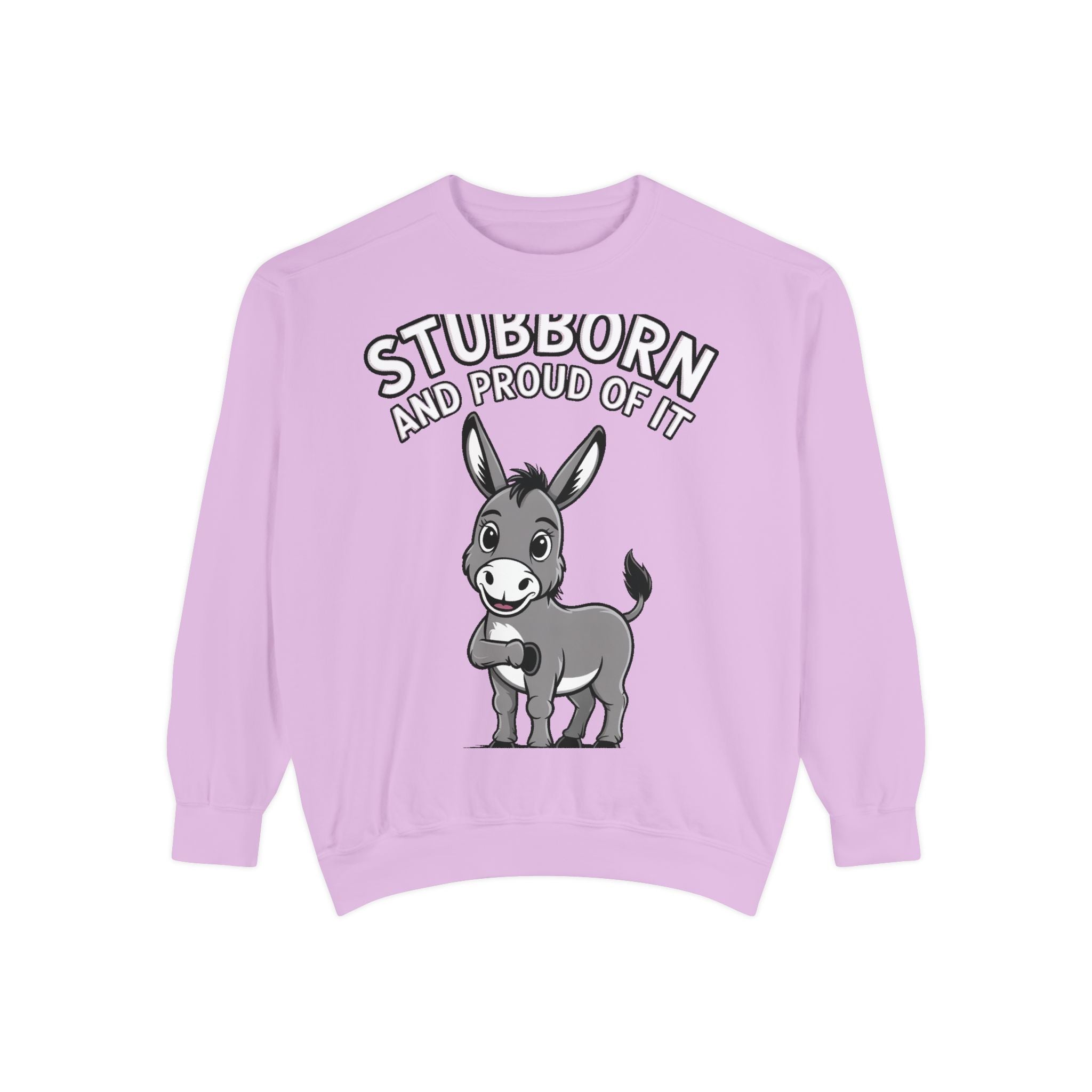 Stubborn Donkey Sweatshirt, Funny Donkey Crewneck, Stubborn And Proud Of It Shirt, Cute Farm Animal Gift, Embroidered Style Sweater