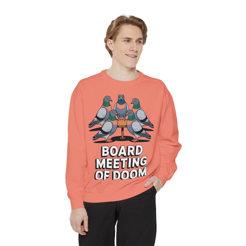 Funny Pigeon Sweatshirt, Board Meeting Of Doom Crewneck, Office Humor Bird Gift, Funny Coworker Sweater