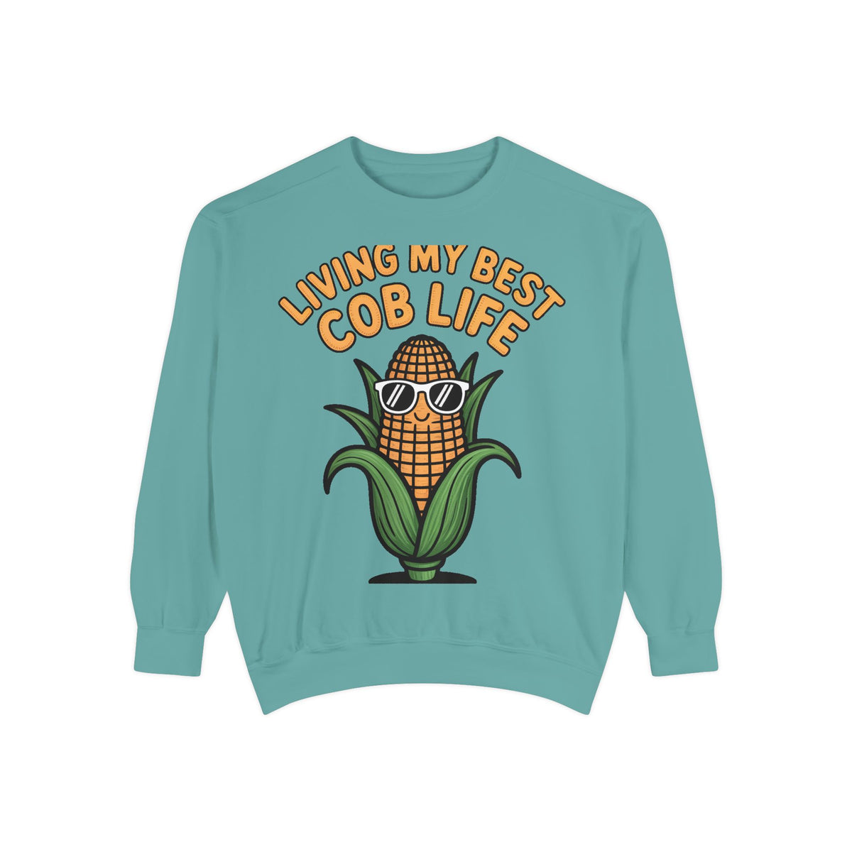 Best Cob Life Corn Sweatshirt, Funny Corn Sunglasses Crewneck, Cute Vegetable Pun Shirt, Garden Lover Gift, Embroidered Patch Style