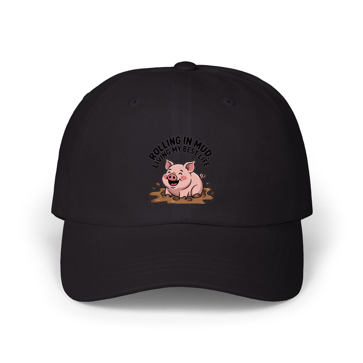 Funny Pig Dad Hat, Rolling In Mud Living My Best Life Cap, Cute Pig Embroidered Hat, Farm Animal Lover Gift, Funny Farmer Cap
