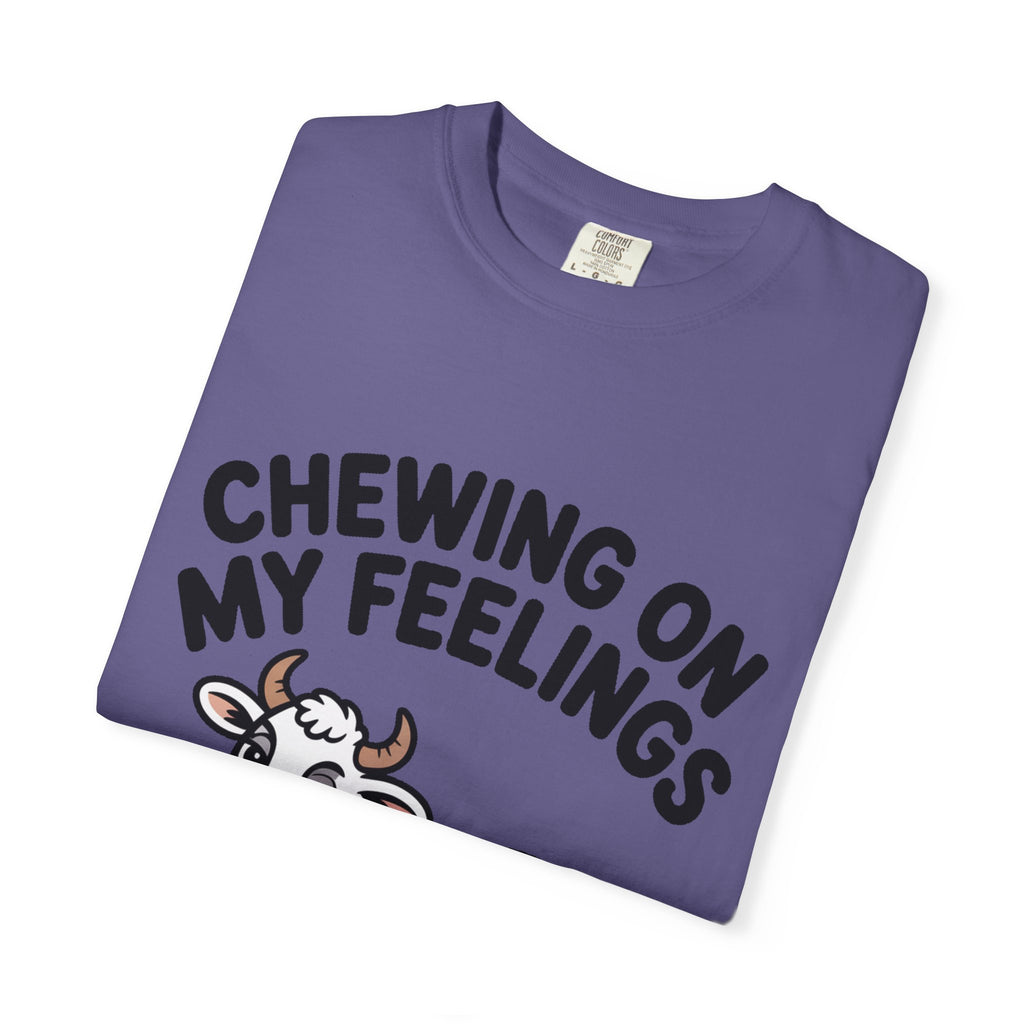 Chewing On My Feelings Cow Shirt, Funny Cow T-Shirt, Cute Cartoon Cow Tee, Sarcastic Farm Animal Gift, Mental Health Humor Shirt
